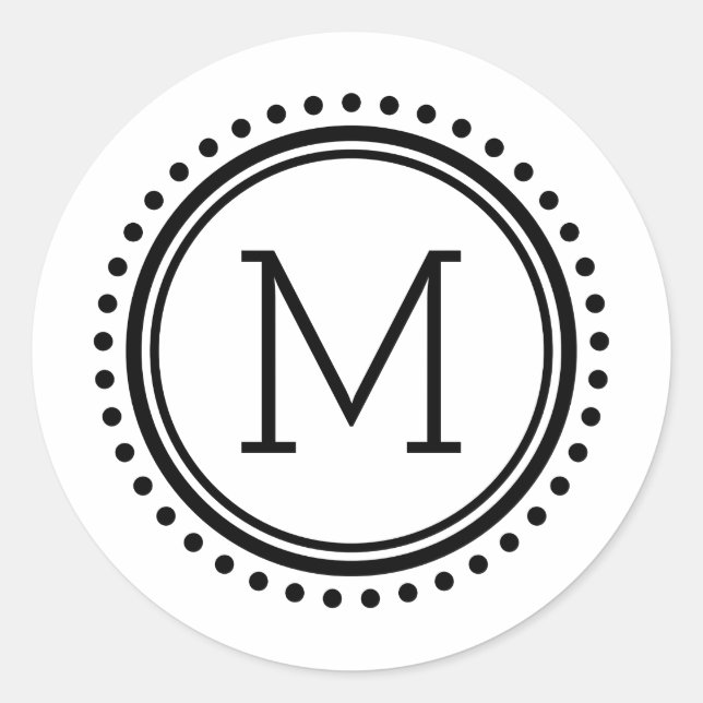 Stickers Monogramme de famille Cercle pointillé (Devant)