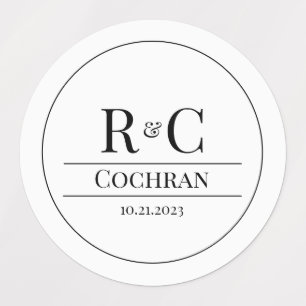 Stickers Monogramme de mariage moderne
