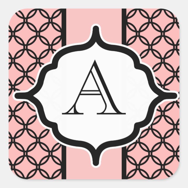 Stickers Monogramme en dentelle noire (Devant)