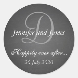 Stickers Monogramme en tableau pour Faveurs de mar