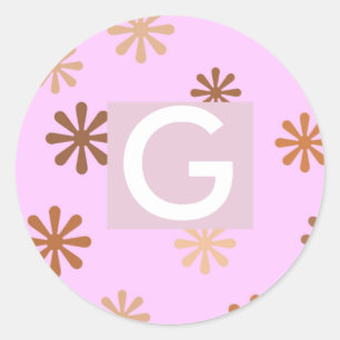 Stickers Monogramme "G" pour bébé fille