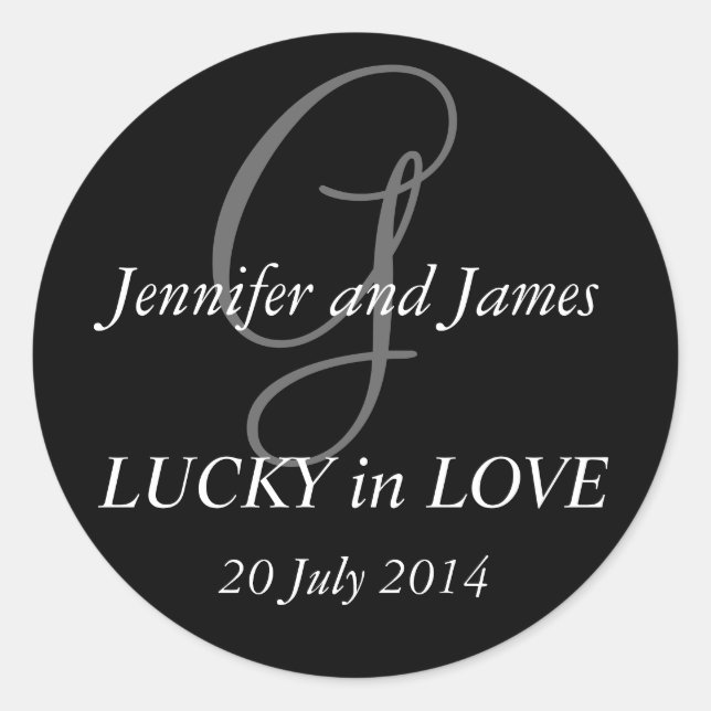 Stickers Monogramme G pour Mariage noir (Devant)
