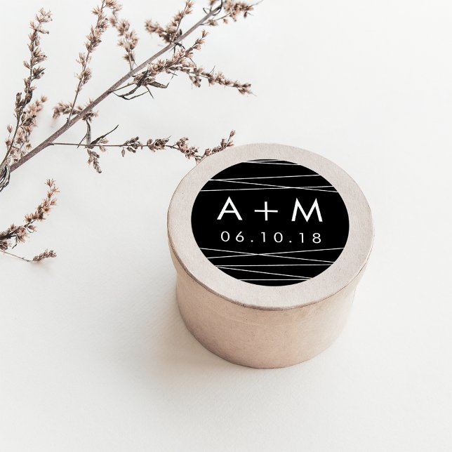 Stickers Monogramme Mariage noir et blanc (Créateur téléchargé)