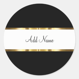 Stickers Monogramme Noir Et Blanc D'Or Classique