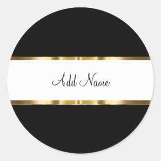 Stickers Monogramme Noir Et Blanc D'Or Classique
