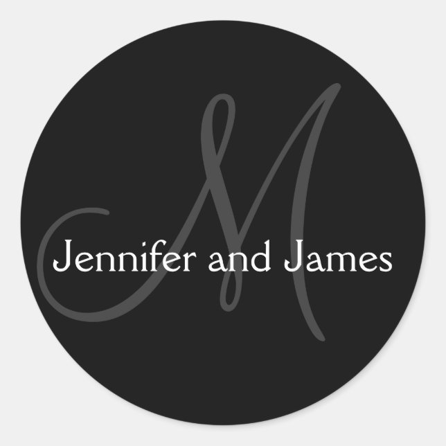 Stickers Monogramme pour Mariage Noir (Devant)
