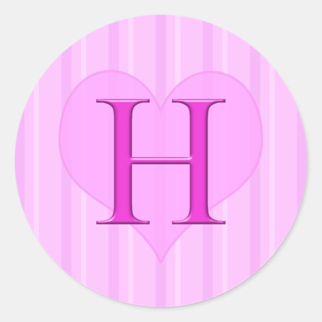 Stickers Monogramme rose H 001 (Devant)