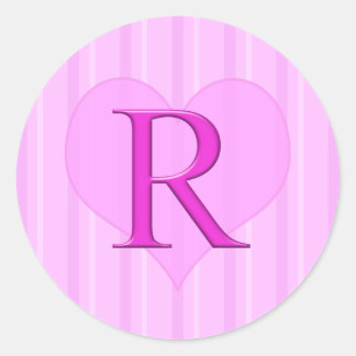 Stickers Monogramme rose R 001