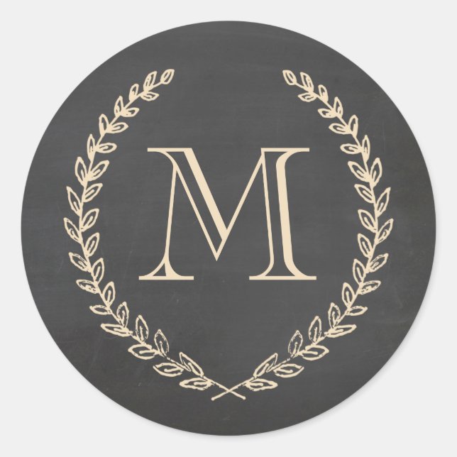 Stickers Monogramme Style Chalkboard (Devant)
