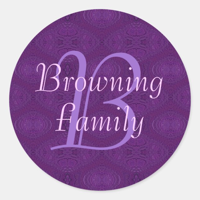 Stickers monogramme violet (famille) (Devant)