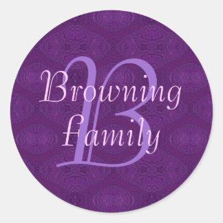 Stickers monogramme violet (famille)