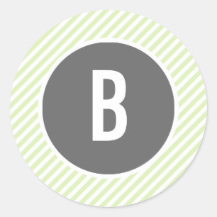 Stickers Monogrammes à bandes vertes