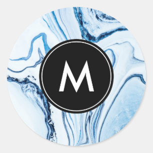 Stickers Monogrammes en marbre chic