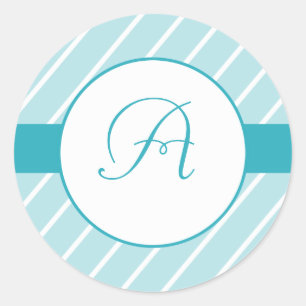 Stickers Monogrammes Motifs à bandes bleues