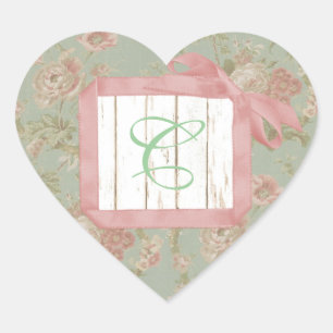 Stickers Monogrammes Roses Shabby