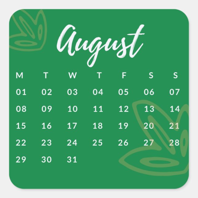 Stickers Month of the Year - August (S'G) *2022 (Front)