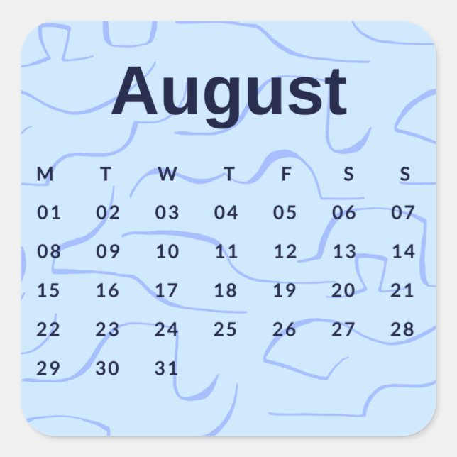 Stickers Month of the Year - August (S'K) *2022 (Front)