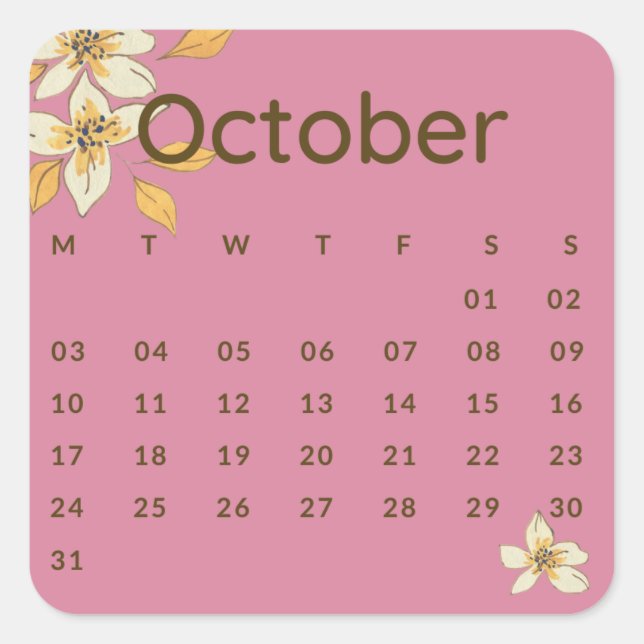 Stickers Month of the Year - October (S'F) *2022 (Front)