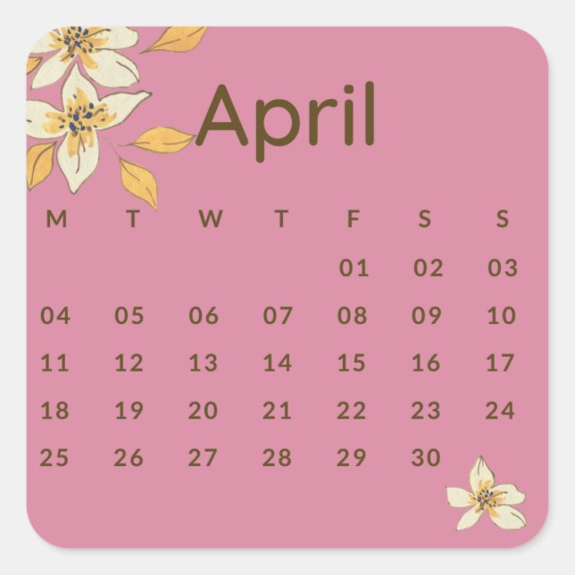 Stickers month of year - April (S'F) *2022 (Front)