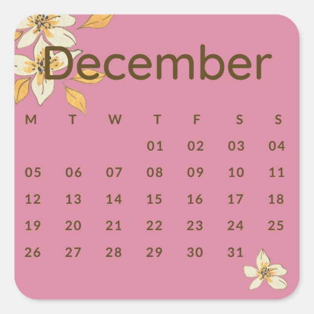 Stickers month of year - December (S'F) *2022 (Front)
