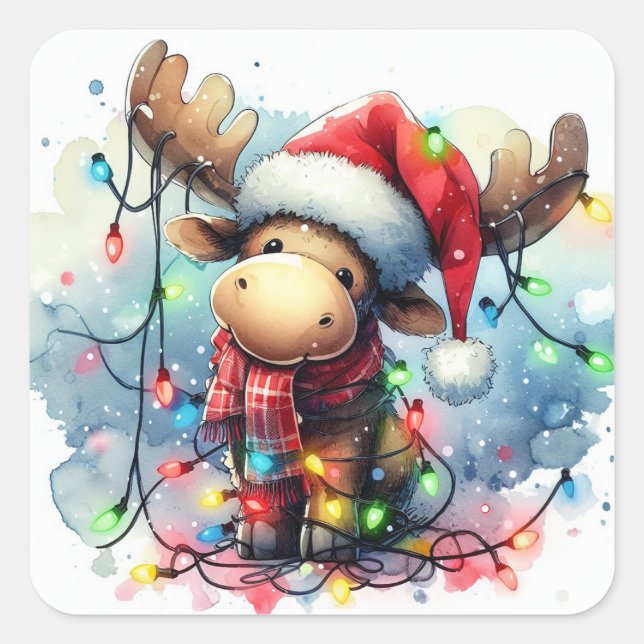 Stickers Moose de Noël (Devant)