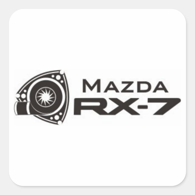 Stickers Moteur Rotation Mazda RX-7 Noir (Devant)