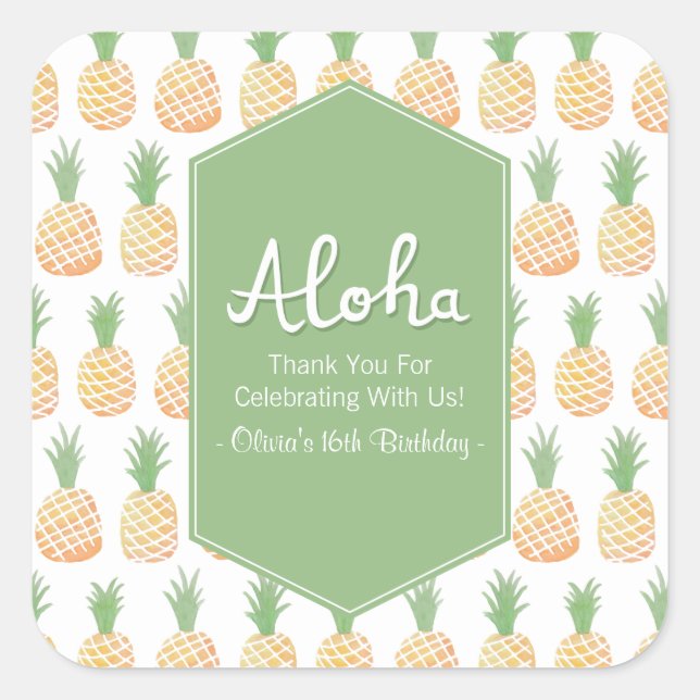 Stickers Motif Aloha Luau ananas (Devant)