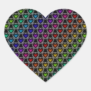 Stickers Motif Rainbow Hearts