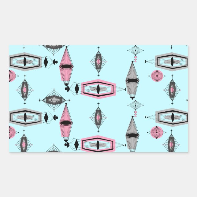 Stickers Motif rose et gris atomique (Devant)