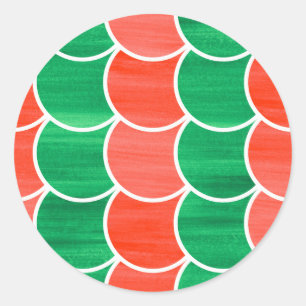 Stickers Motifs à échelle rouge et verte de Noël