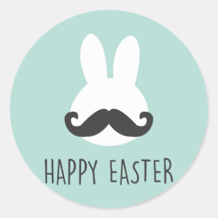 Stickers Moustache Bunny de Pâques