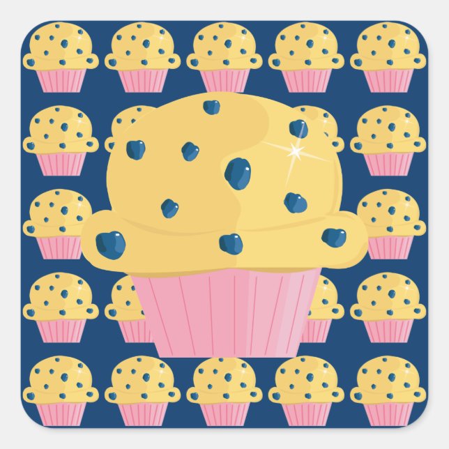 Stickers Muffin Bleu Cute (Devant)