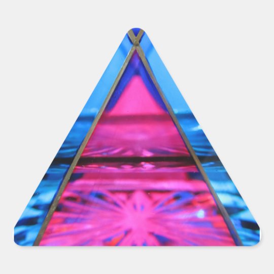 Stickers--Murano Glass Pink Triangle Triangle Sticker
