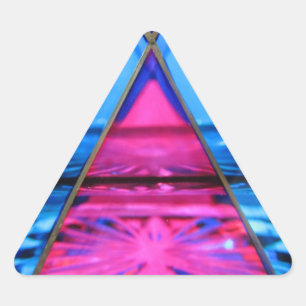 Stickers--Murano Glass Pink Triangle Triangle Sticker