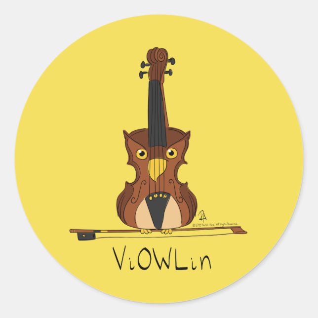 Stickers Musique ViOWLin Chouette violon (Devant)