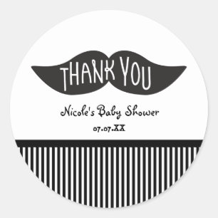 Stickers Mustache Black & White Merci Party
