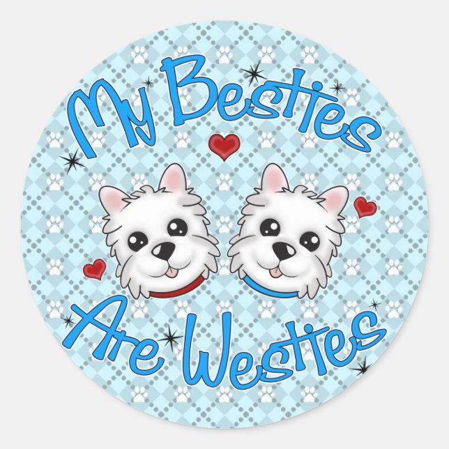 Stickers "My Besties Are Westies" GARÇONS (Devant)