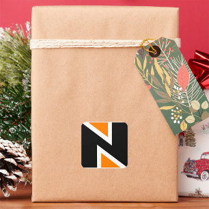 Stickers N Lettre Orange Et Noire