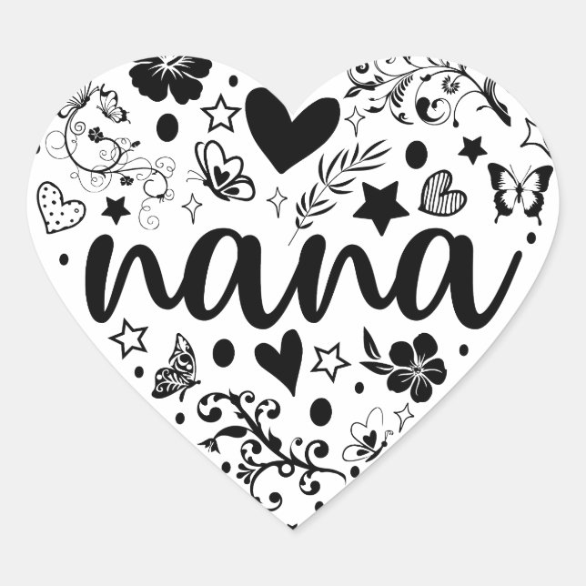 Stickers Nana, Coeur Nana, Sticker Nana, Grand-mèr (Devant)