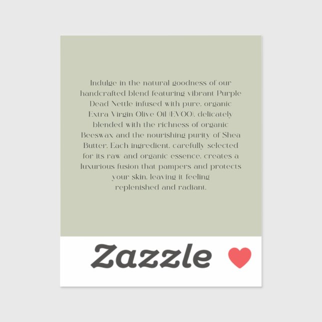 Stickers Nettle & Stone - Arrière (Feuille)