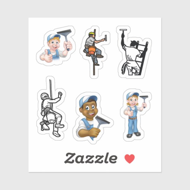 Stickers Nettoyeur de fenêtres (Feuille)