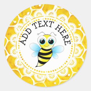 Stickers nid d'abeille à miel personnalisés
