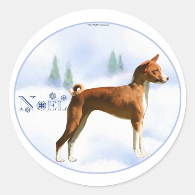 Stickers Noel Basenji (Devant)