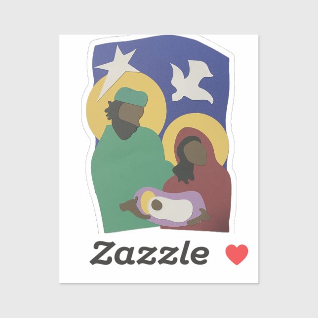 Stickers Noël de la Nativité de la Sainte Famille (Feuille)