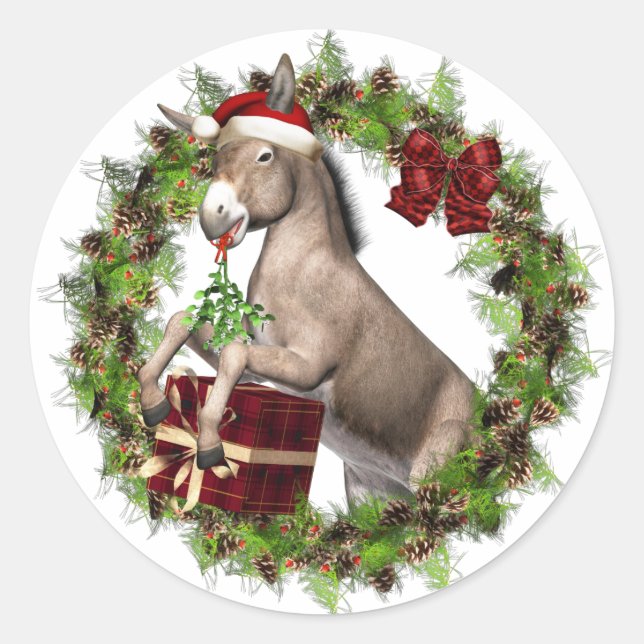 Stickers Noël Donkey Père Noël Holiday (Devant)