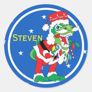 Stickers Noël TySANTAsaurus Rex 2 Personnaliser