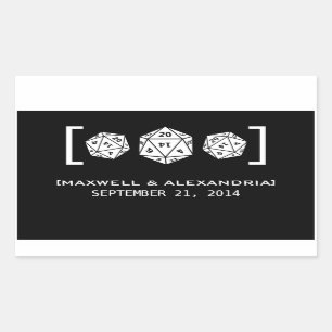 Stickers Noir D20 Dice Gamer Mariage