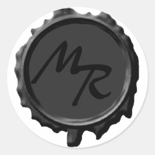 Stickers Noir Monogramme Seal Mariage