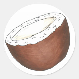 Stickers noix de coco de fruits tropicaux