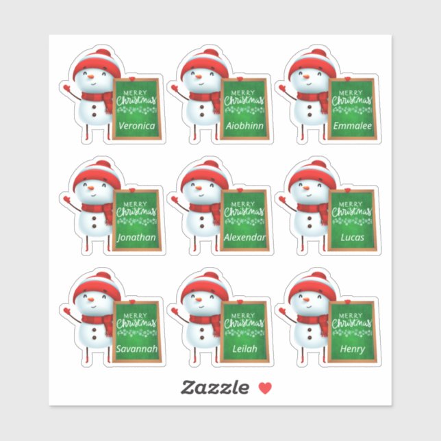 Stickers Nom de vacances hiver (Feuille)